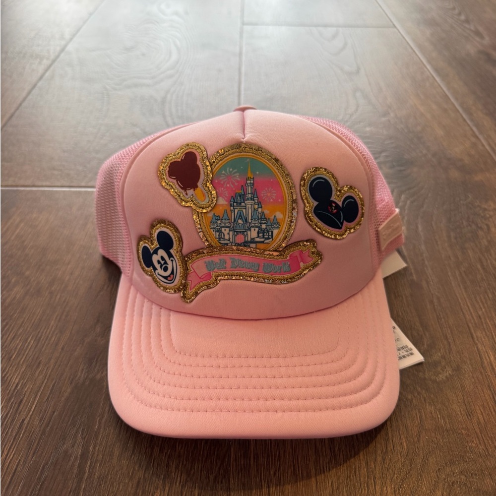 Stoney Clover Lane for Disney Pink trucker style hat with patches
